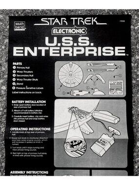 1979 Star Trek U.S.S. Enterprise Instructions South Bend Toy Sheet